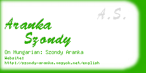 aranka szondy business card